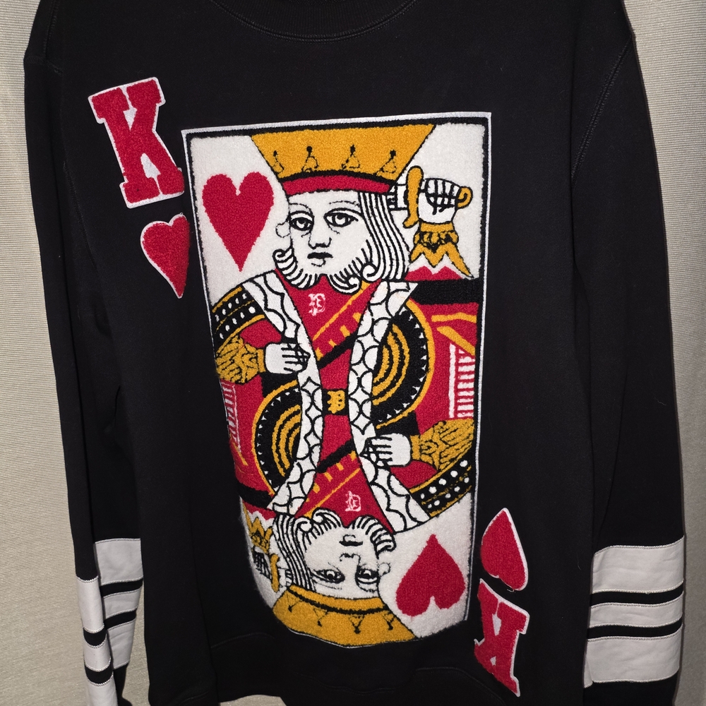 100% Pure Black King of Hearts Crewneck Sweater